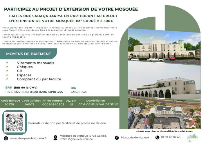 Projet d’extension de la mosquée de Vigneux-sur-Seine